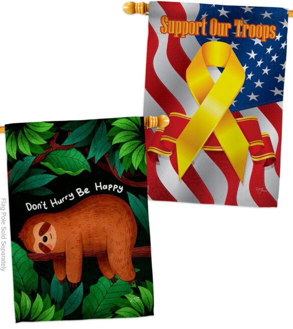 Don't Hurry - Wildlife Nature Vertical Impressions Decorative Flags HG130309 Made In USA - Image 14