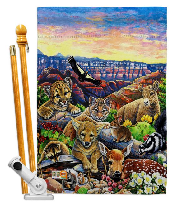 Canyon Friends - Wildlife Nature Vertical Impressions Decorative Flags HG110064 Made In USA - Image 5