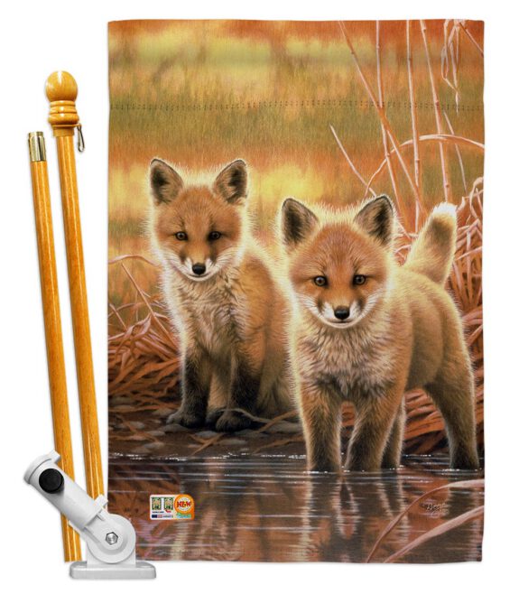 Foxes - Wildlife Nature Vertical Impressions Decorative Flags HG110086 Made In USA - Image 5