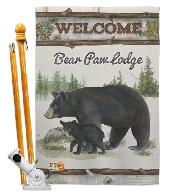 Bear Paw Lodge - Wildlife Nature Vertical Impressions Decorative Flags HG110103 Made In USA - Image 5