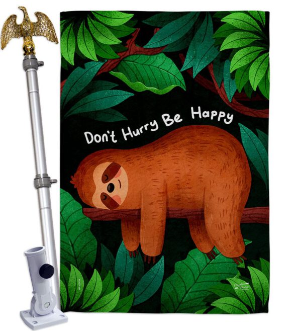 Don't Hurry - Wildlife Nature Vertical Impressions Decorative Flags HG130309 Made In USA - Image 20
