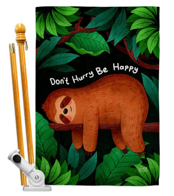Don't Hurry - Wildlife Nature Vertical Impressions Decorative Flags HG130309 Made In USA - Image 5