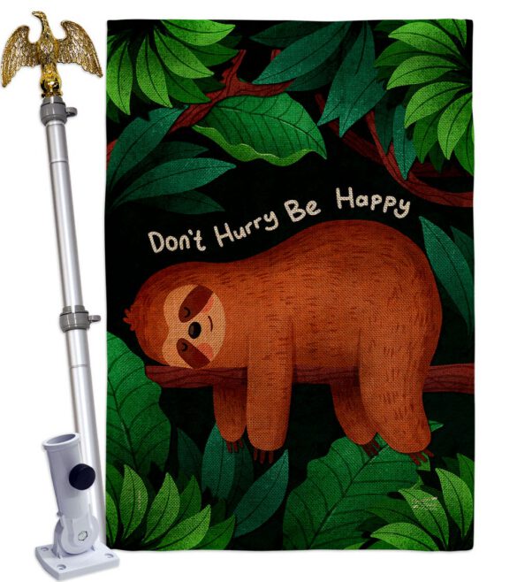 Don't Hurry - Wildlife Nature Vertical Impressions Decorative Flags HG130309 Made In USA - Image 41