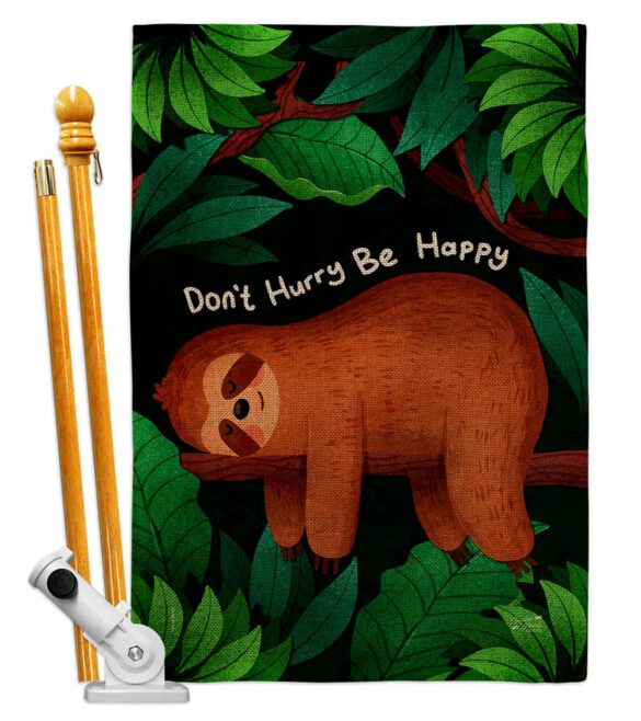 Don't Hurry - Wildlife Nature Vertical Impressions Decorative Flags HG130309 Made In USA - Image 26
