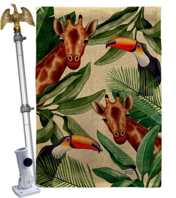 Giraffe & Toucan - Wildlife Nature Vertical Impressions Decorative Flags HG137579 Made In USA - Image 23