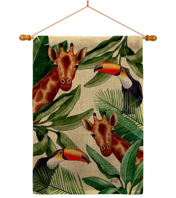Giraffe & Toucan - Wildlife Nature Vertical Impressions Decorative Flags HG137579 Made In USA - Image 24