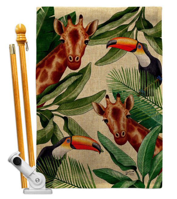 Giraffe & Toucan - Wildlife Nature Vertical Impressions Decorative Flags HG137579 Made In USA - Image 17