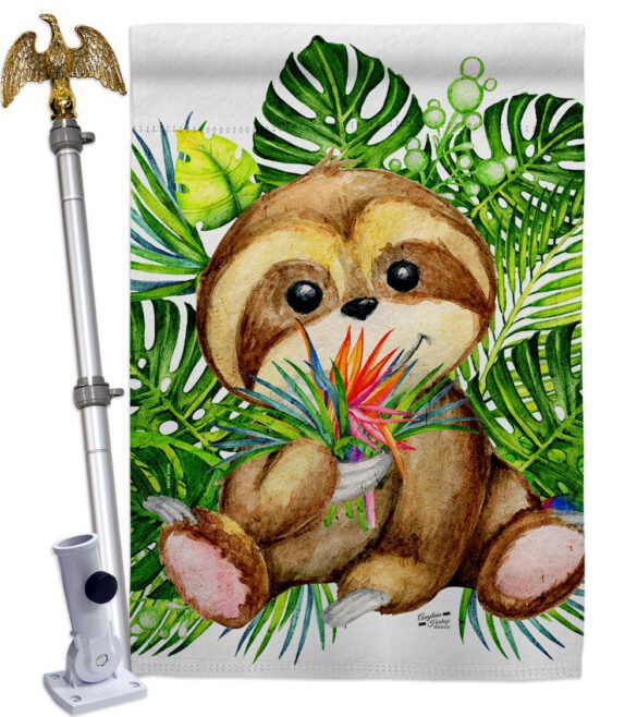 Baby Sloth - Wildlife Nature Vertical Impressions Decorative Flags HG137599 Made In USA - Image 12