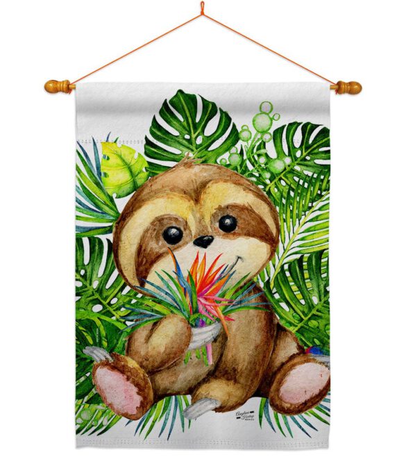 Baby Sloth - Wildlife Nature Vertical Impressions Decorative Flags HG137599 Made In USA - Image 13