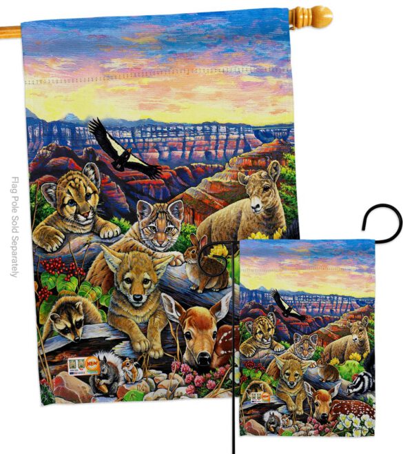Canyon Friends - Wildlife Nature Vertical Impressions Decorative Flags HG110064 Made In USA - Image 3