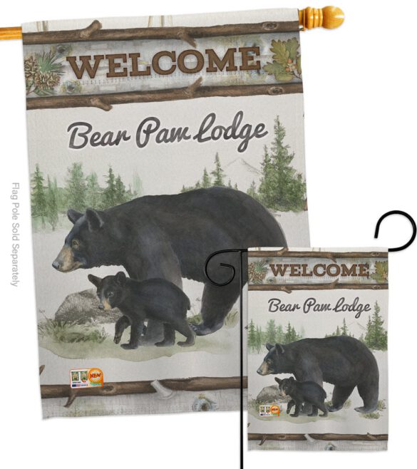 Bear Paw Lodge - Wildlife Nature Vertical Impressions Decorative Flags HG110103 Made In USA - Image 3