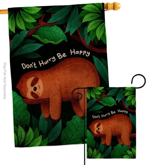 Don't Hurry - Wildlife Nature Vertical Impressions Decorative Flags HG130309 Made In USA - Image 24