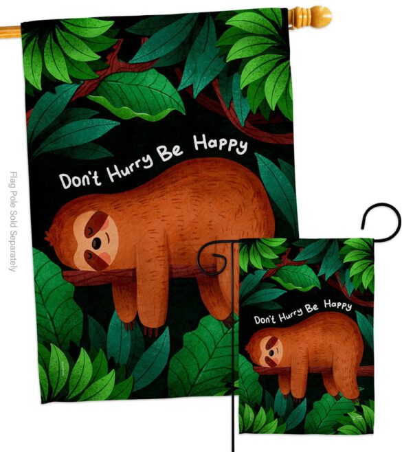 Don't Hurry - Wildlife Nature Vertical Impressions Decorative Flags HG130309 Made In USA - Image 3