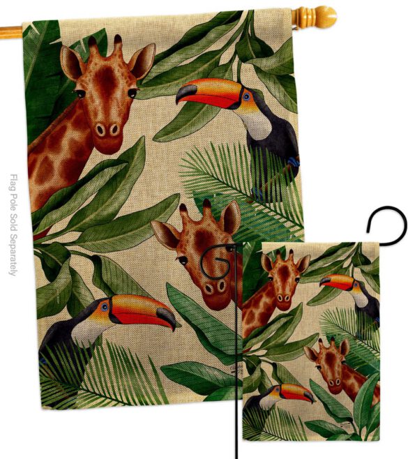 Giraffe & Toucan - Wildlife Nature Vertical Impressions Decorative Flags HG137579 Made In USA - Image 15