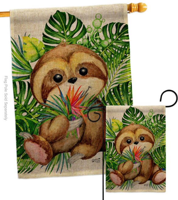 Baby Sloth - Wildlife Nature Vertical Impressions Decorative Flags HG137599 Made In USA - Image 16