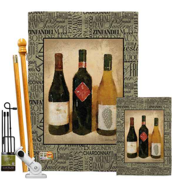 3 Wine Bottles - Wine Happy Hour & Drinks Vertical Impressions Decorative Flags HG117043 Made In USA - Image 7