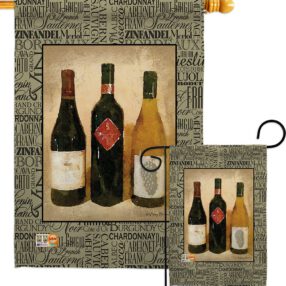 3 Wine Bottles - Wine Happy Hour & Drinks Vertical Impressions Decorative Flags HG117043 Made In USA
