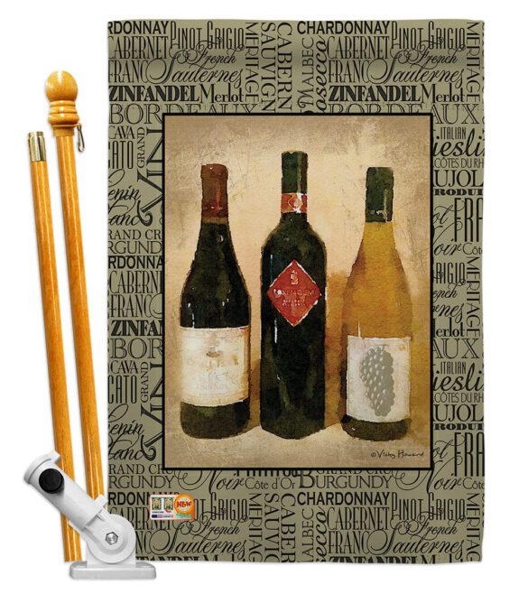 3 Wine Bottles - Wine Happy Hour & Drinks Vertical Impressions Decorative Flags HG117043 Made In USA - Image 6
