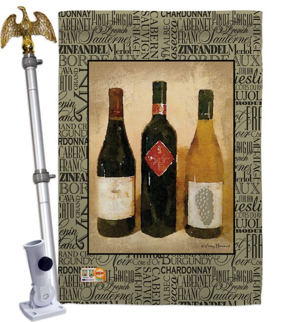 3 Wine Bottles - Wine Happy Hour & Drinks Vertical Impressions Decorative Flags HG117043 Made In USA - Image 14