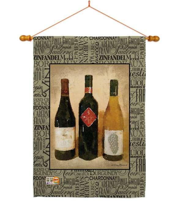 3 Wine Bottles - Wine Happy Hour & Drinks Vertical Impressions Decorative Flags HG117043 Made In USA - Image 15