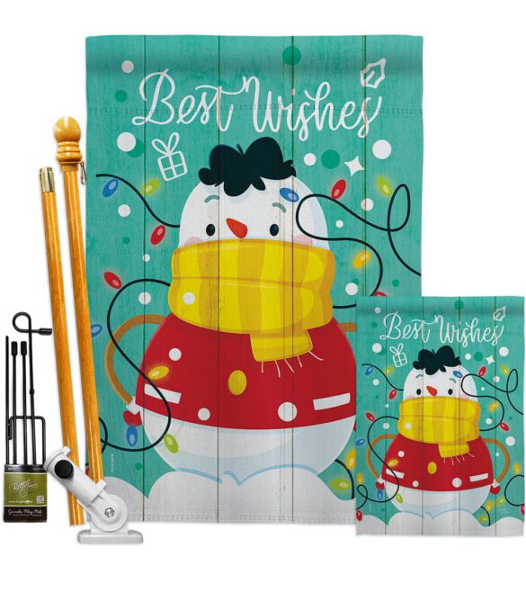 Best Wish Snowman - Winter Wonderland Winter Vertical Impressions Decorative Flags HG114255 Made In USA - Image 6
