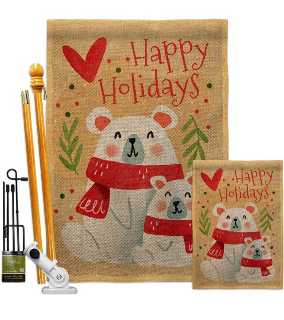 Beary Happy Holiday - Winter Wonderland Winter Vertical Impressions Decorative Flags HG137612 Made In USA - Image 18