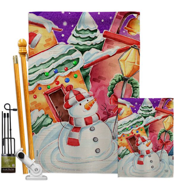 Frosted Snowman - Winter Wonderland Winter Vertical Impressions Decorative Flags HG192292 Made In USA - Image 6