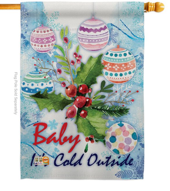 Baby It's Cold - Winter Wonderland Winter Vertical Impressions Decorative Flags HG114005 Made In USA - Image 3