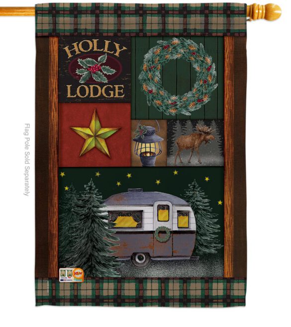 Holly Lodge - Winter Wonderland Winter Vertical Impressions Decorative Flags HG114143 Made In USA - Image 2