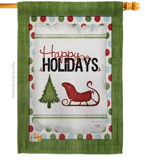 Classic Happy Holidays - Winter Wonderland Winter Vertical Impressions Decorative Flags HG114177 Made In USA - Image 2