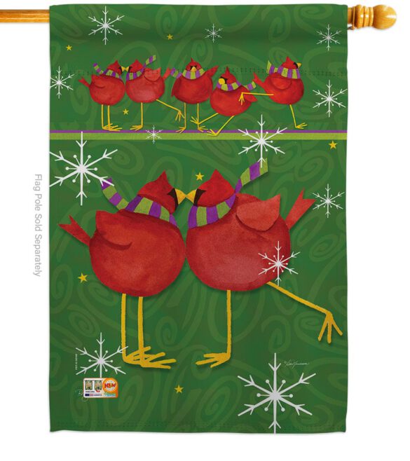 Callin All Cardinals - Winter Wonderland Winter Vertical Impressions Decorative Flags HG114216 Made In USA - Image 2