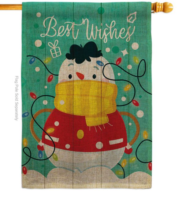 Best Wish Snowman - Winter Wonderland Winter Vertical Impressions Decorative Flags HG114255 Made In USA - Image 14