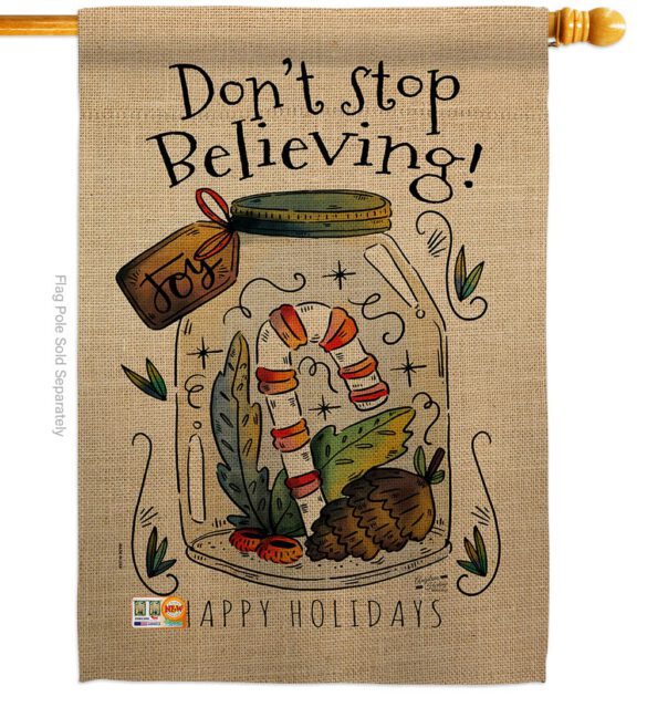 Don’t Stop Believing - Winter Wonderland Winter Vertical Impressions Decorative Flags HG137098 Made In USA - Image 2