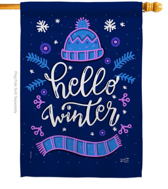 Hello Winter - Winter Wonderland Winter Vertical Impressions Decorative Flags HG137258 Made In USA - Image 2