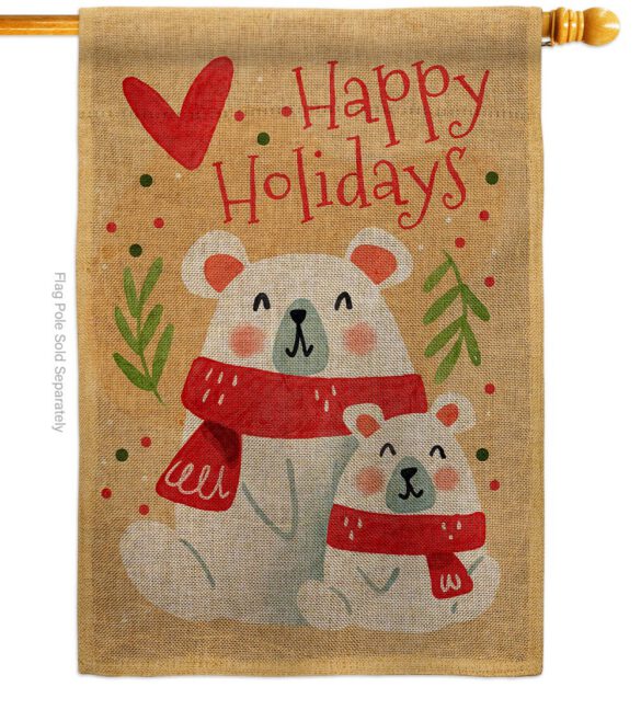 Beary Happy Holiday - Winter Wonderland Winter Vertical Impressions Decorative Flags HG137612 Made In USA - Image 14