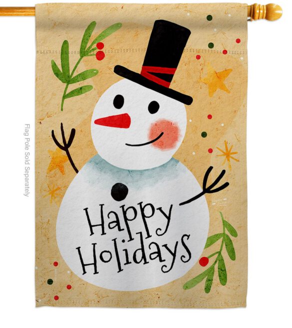 Happy Snowman - Winter Wonderland Winter Vertical Impressions Decorative Flags HG137614 Made In USA - Image 2