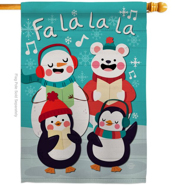 Fa La La La Fun - Winter Wonderland Winter Vertical Impressions Decorative Flags HG192289 Made In USA - Image 2