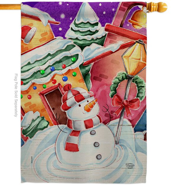 Frosted Snowman - Winter Wonderland Winter Vertical Impressions Decorative Flags HG192292 Made In USA - Image 2
