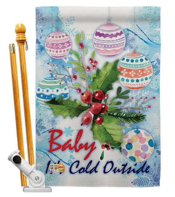 Baby It's Cold - Winter Wonderland Winter Vertical Impressions Decorative Flags HG114005 Made In USA - Image 6