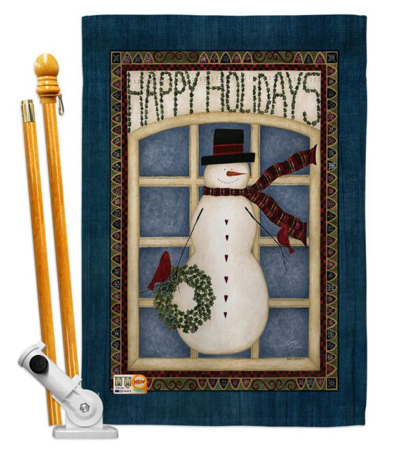 Happy Holidays Snowman - Winter Wonderland Winter Vertical Impressions Decorative Flags HG114164 Made In USA - Image 5