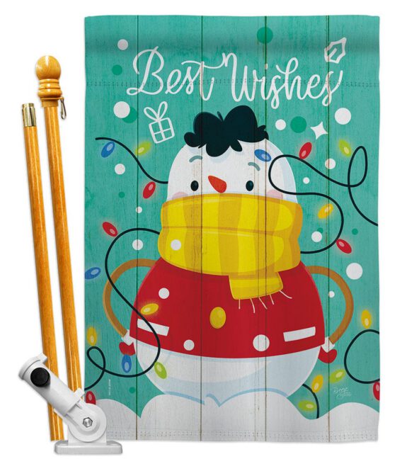 Best Wish Snowman - Winter Wonderland Winter Vertical Impressions Decorative Flags HG114255 Made In USA - Image 5