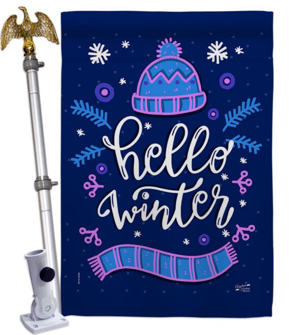 Hello Winter - Winter Wonderland Winter Vertical Impressions Decorative Flags HG137258 Made In USA - Image 9