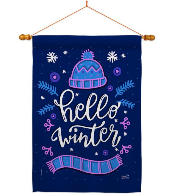 Hello Winter - Winter Wonderland Winter Vertical Impressions Decorative Flags HG137258 Made In USA - Image 10
