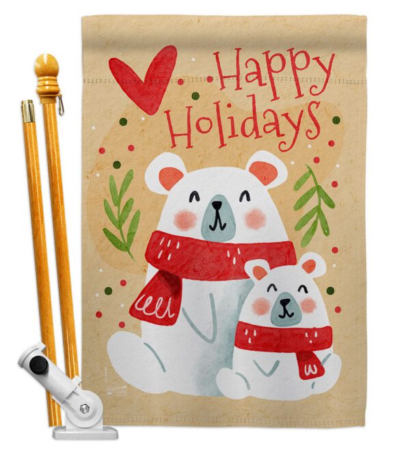 Beary Happy Holiday - Winter Wonderland Winter Vertical Impressions Decorative Flags HG137612 Made In USA - Image 5