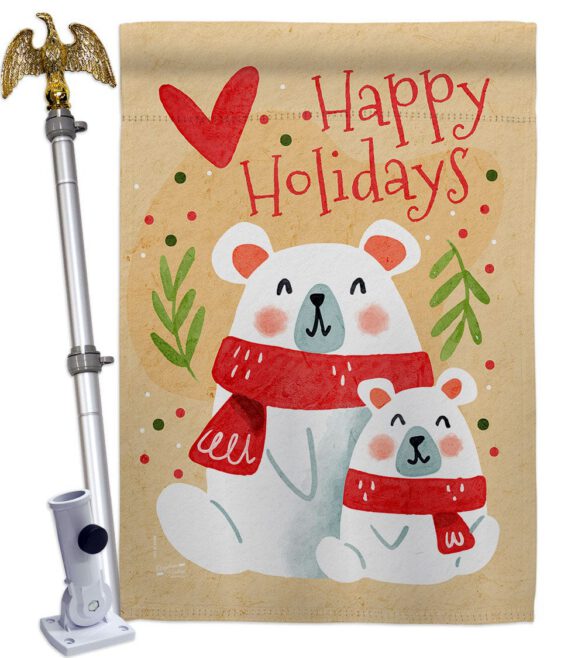 Beary Happy Holiday - Winter Wonderland Winter Vertical Impressions Decorative Flags HG137612 Made In USA - Image 11