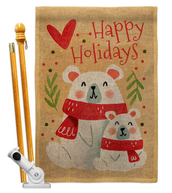 Beary Happy Holiday - Winter Wonderland Winter Vertical Impressions Decorative Flags HG137612 Made In USA - Image 17