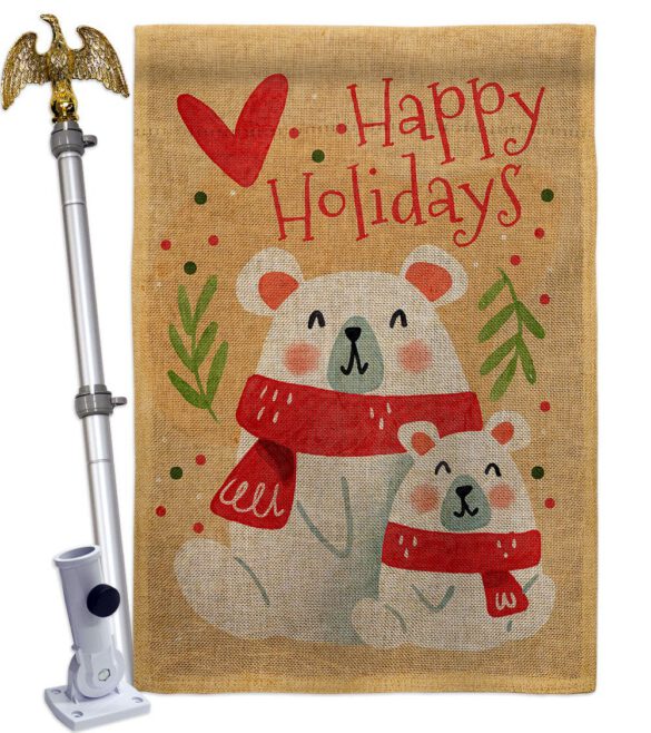 Beary Happy Holiday - Winter Wonderland Winter Vertical Impressions Decorative Flags HG137612 Made In USA - Image 23