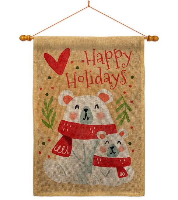 Beary Happy Holiday - Winter Wonderland Winter Vertical Impressions Decorative Flags HG137612 Made In USA - Image 24