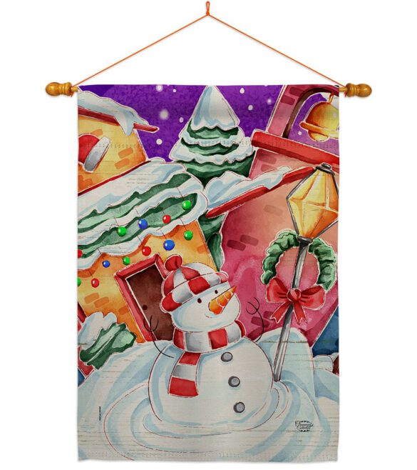 Frosted Snowman - Winter Wonderland Winter Vertical Impressions Decorative Flags HG192292 Made In USA - Image 10