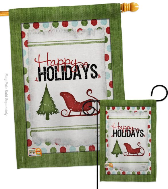 Classic Happy Holidays - Winter Wonderland Winter Vertical Impressions Decorative Flags HG114177 Made In USA - Image 3